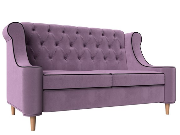 Прямой диван Бронкс, Сиреневый\Коричневый (Микровельвет) в Салехарде - изображение
