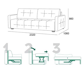 Прямой диван Бруно 2 БД в Надыме - предосмотр 6