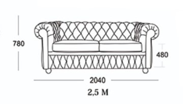 Прямой диван Честер 2,5М (седафлекс) в Надыме - предосмотр 16