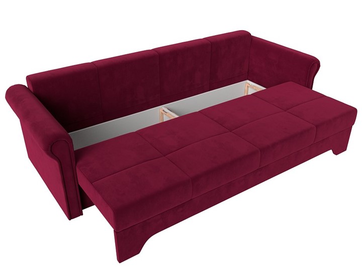 Прямой диван Европа боннель, Бордовый (микровельвет) в Салехарде - изображение 2