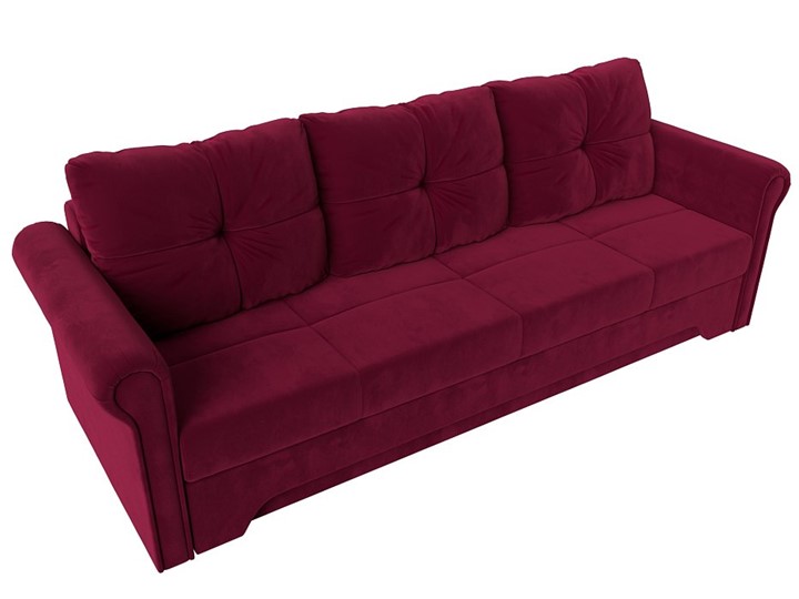 Прямой диван Европа боннель, Бордовый (микровельвет) в Салехарде - изображение 4
