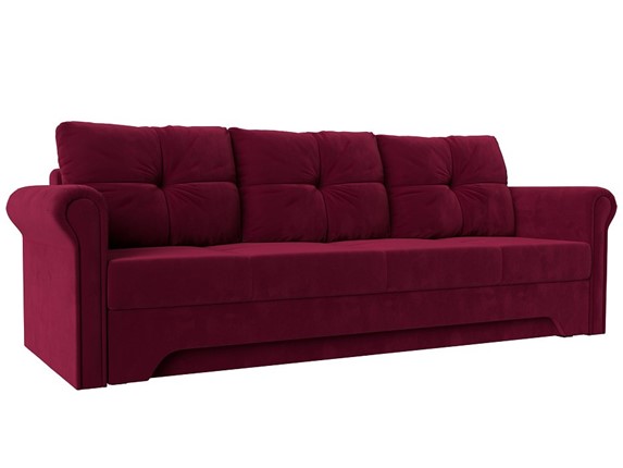Прямой диван Европа боннель, Бордовый (микровельвет) в Салехарде - изображение