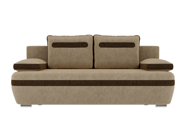Прямой диван Каир, Бежевый/Коричневый (микровельвет) в Салехарде - изображение 3