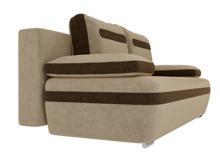 Прямой диван Каир, Бежевый/Коричневый (микровельвет) в Салехарде - изображение 4