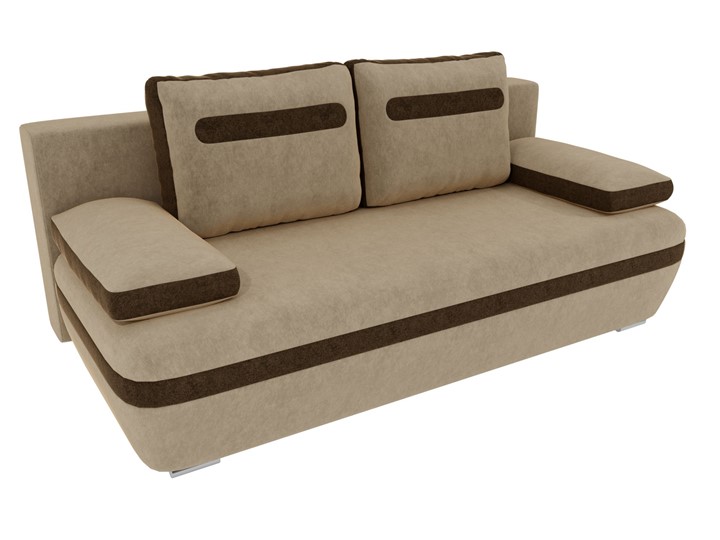 Прямой диван Каир, Бежевый/Коричневый (микровельвет) в Салехарде - изображение 5