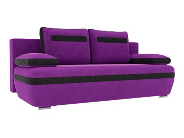 Прямой диван Каир, Фиолетовый/Черный (микровельвет) в Салехарде