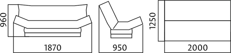 Прямой диван Клик-Кляк стёганый в Губкинском - изображение 3