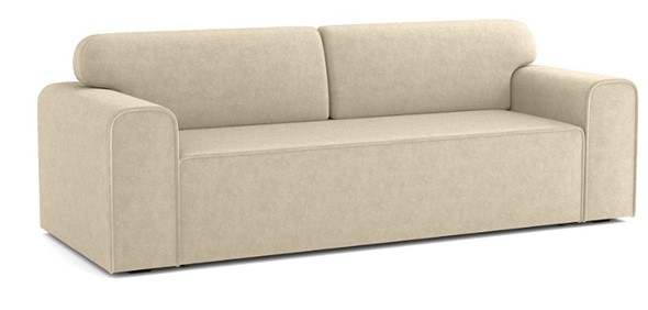 Прямой диван Квентин (еврокнижка), велюр велутто кремовый 18 в Салехарде - изображение
