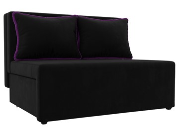 Прямой диван Лагуна, Черный/Фиолетовый (Микровельвет) в Салехарде