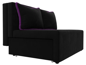 Прямой диван Лагуна, Черный/Фиолетовый (Микровельвет) в Салехарде - предосмотр 5