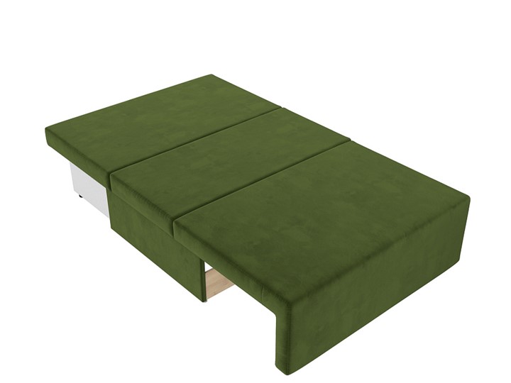 Прямой диван Лагуна, Зеленый/Бежевый (Микровельвет) в Лабытнанги - изображение 2