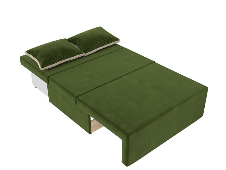 Прямой диван Лагуна, Зеленый/Бежевый (Микровельвет) в Салехарде - изображение 3