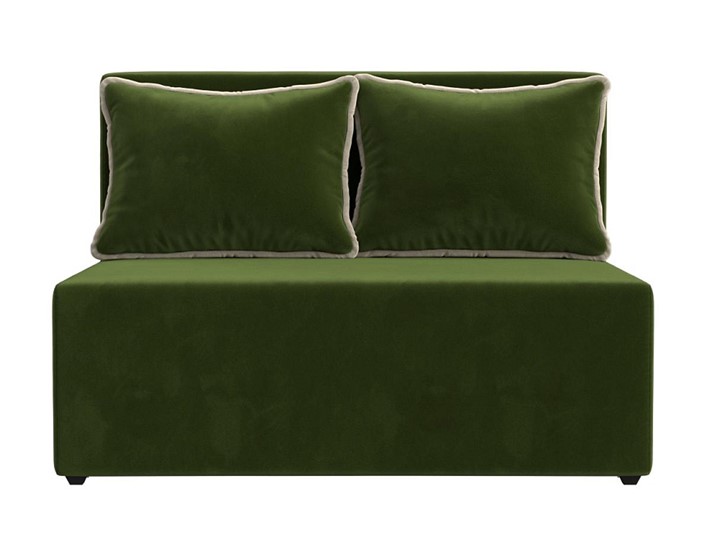 Прямой диван Лагуна, Зеленый/Бежевый (Микровельвет) в Салехарде - изображение 4