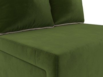 Прямой диван Лагуна, Зеленый/Бежевый (Микровельвет) в Лабытнанги - предосмотр 6