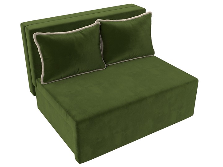 Прямой диван Лагуна, Зеленый/Бежевый (Микровельвет) в Лабытнанги - изображение 7