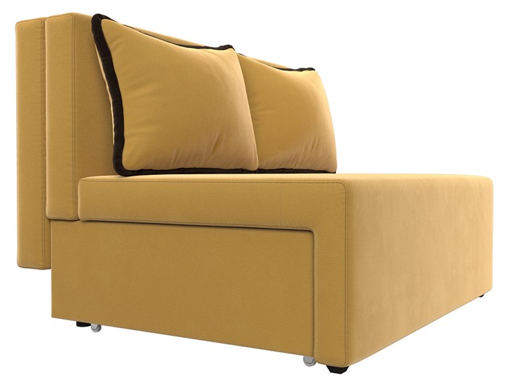 Прямой диван Лагуна, Желтый/Коричневый (Микровельвет) в Салехарде - изображение 5