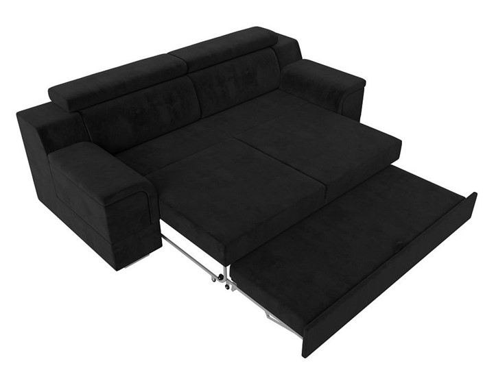 Прямой диван Лига-003 НПБ, Черный (Велюр) в Лабытнанги - изображение 2