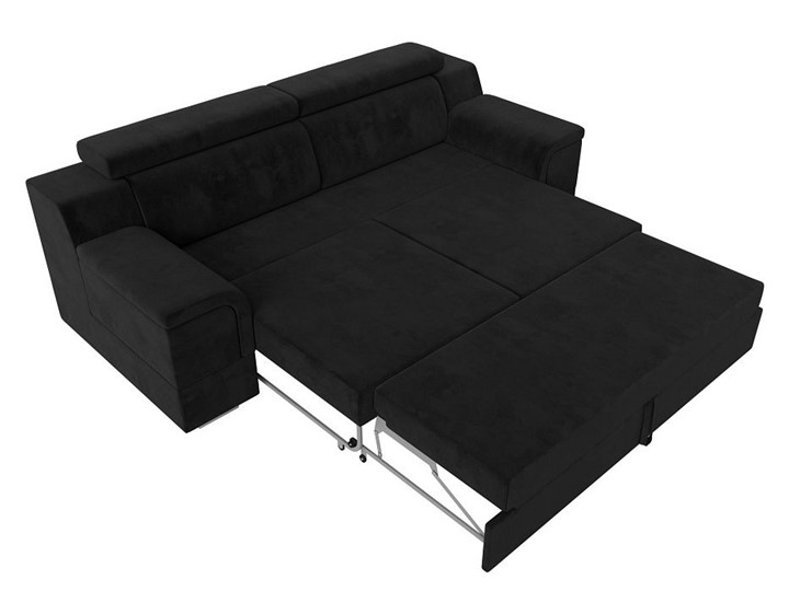Прямой диван Лига-003 НПБ, Черный (Велюр) в Салехарде - изображение 3