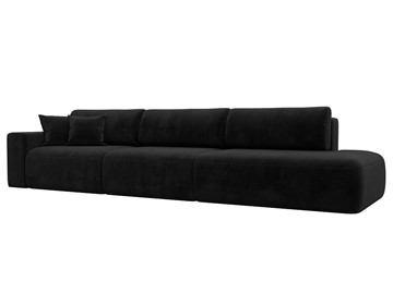 Прямой диван Лига-036 Модерн Лонг, Черный (велюр) в Новом Уренгое