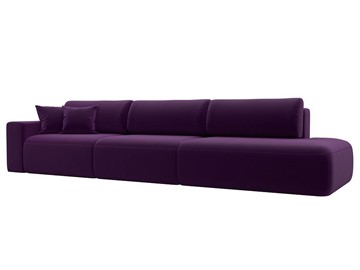 Прямой диван Лига-036 Модерн Лонг, Фиолетовый (микровельвет) в Салехарде