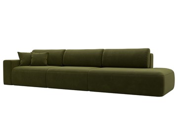 Прямой диван Лига-036 Модерн Лонг, Зеленый (микровельвет) в Салехарде