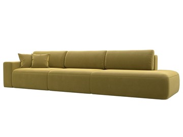 Прямой диван Лига-036 Модерн Лонг, Желтый (микровельвет) в Новом Уренгое