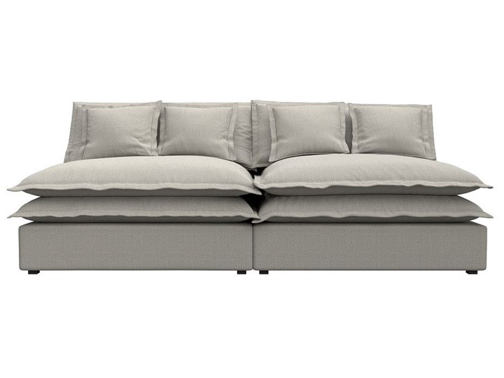 Прямой диван Лига-040, Амур бежевый (рогожка) в Салехарде - изображение 1