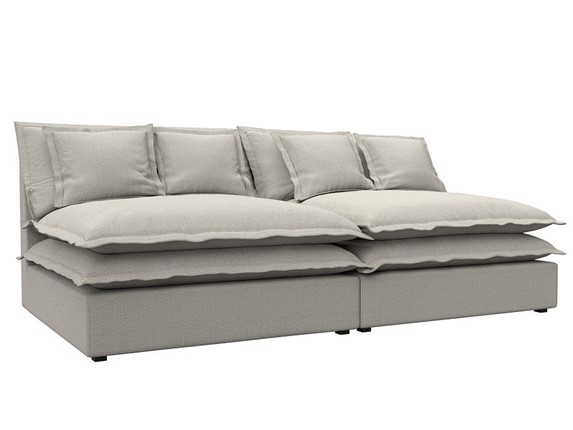 Прямой диван Лига-040, Амур бежевый (рогожка) в Салехарде - изображение