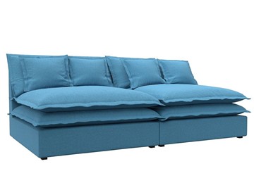 Прямой диван Лига-040, Амур голубой (рогожка) в Салехарде