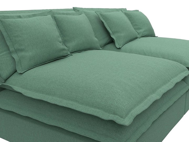 Прямой диван Лига-040, Амур зеленый (рогожка) в Салехарде - изображение 3