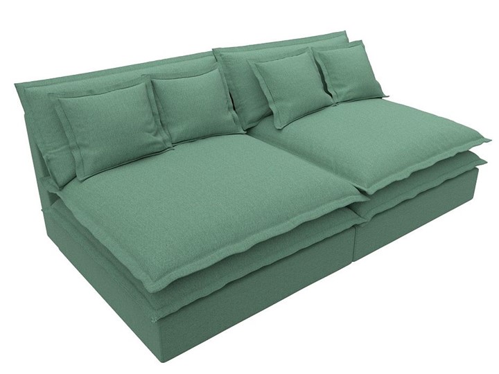 Прямой диван Лига-040, Амур зеленый (рогожка) в Салехарде - изображение 4
