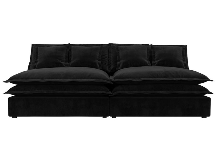 Прямой диван Лига-040, Черный (Велюр) в Салехарде - изображение 1