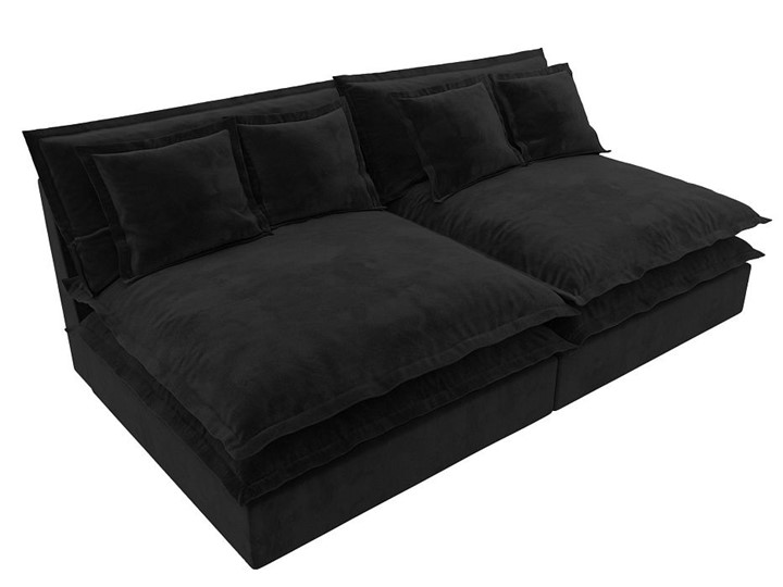 Прямой диван Лига-040, Черный (Велюр) в Салехарде - изображение 4