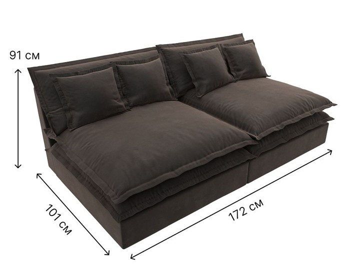Прямой диван Лига-040, Коричневый (Велюр) в Салехарде - изображение 6