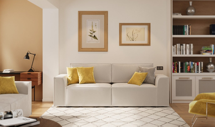 Прямой диван Лофт БЛ1-БП1 (Ремни/Еврокнижка) в Салехарде - изображение 3