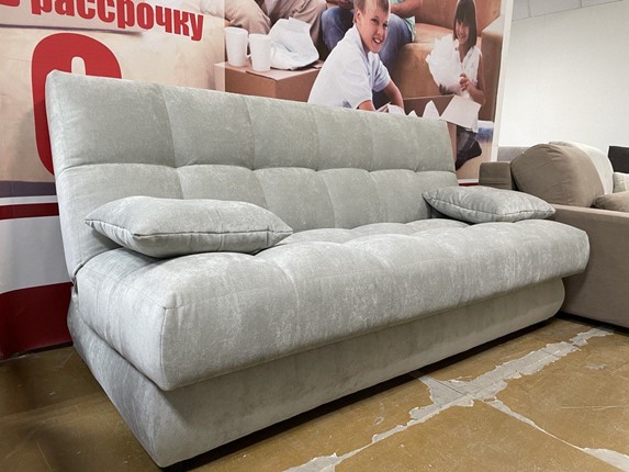 Прямой диван Лора Веста 2 ПРБЛ 2Energy Grey велюр в Муравленко - изображение