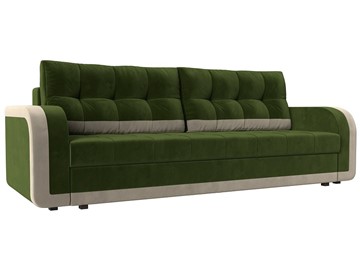 Прямой диван Марсель, Зеленый/Бежевый (микровельвет) в Салехарде