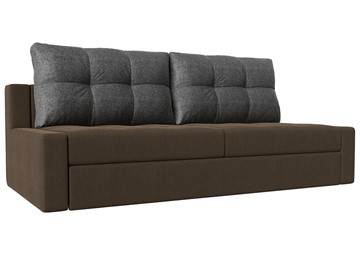 Раскладной прямой диван Мартин, Коричневый/Серый (рогожка) в Салехарде