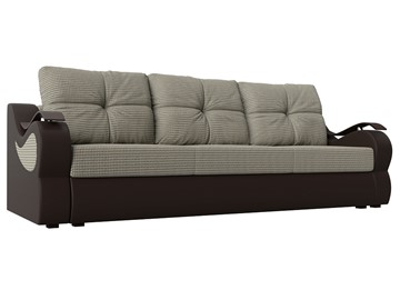 Прямой диван Меркурий еврокнижка, Корфу 02 (рогожка)/коричневый (экокожа) в Лабытнанги