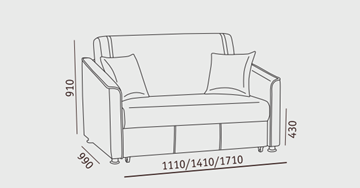 Прямой диван Милан 3 (120) в Новом Уренгое - предосмотр 2