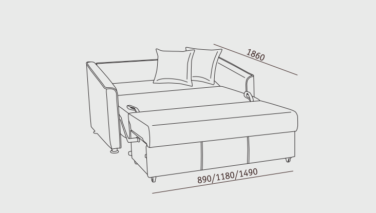Прямой диван Милан 3 (120) в Лабытнанги - изображение 3