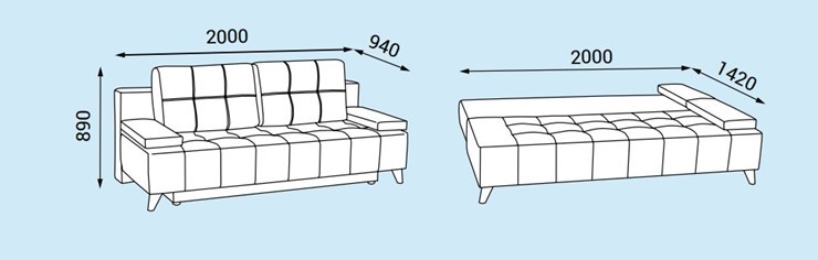 Прямой диван Нео 11 БД в Лабытнанги - изображение 3