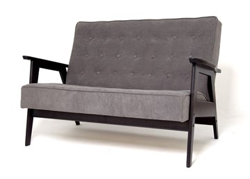 Прямой диван Ретро, двухместный (Темный тон / RS 15 - темно-серый) в Лабытнанги