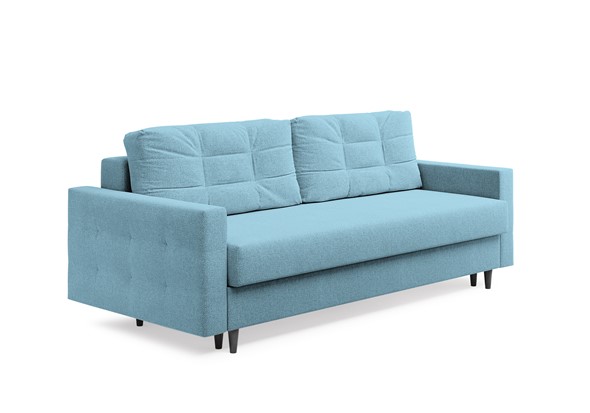 Прямой диван Sсandy, ножки Венге, Рогожка голубой в Салехарде - изображение