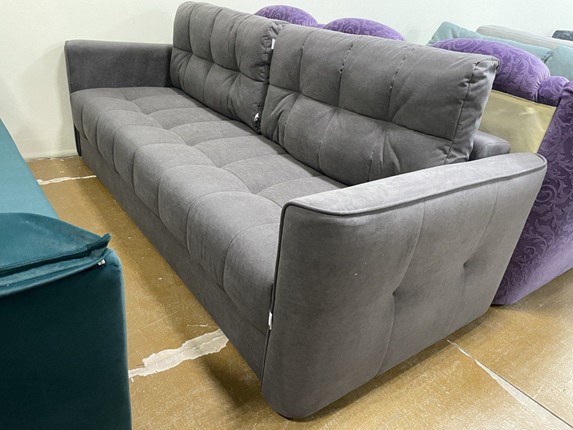 Прямой диван Татьяна 5 БД Modus 22 Серый велюр в Лабытнанги - изображение