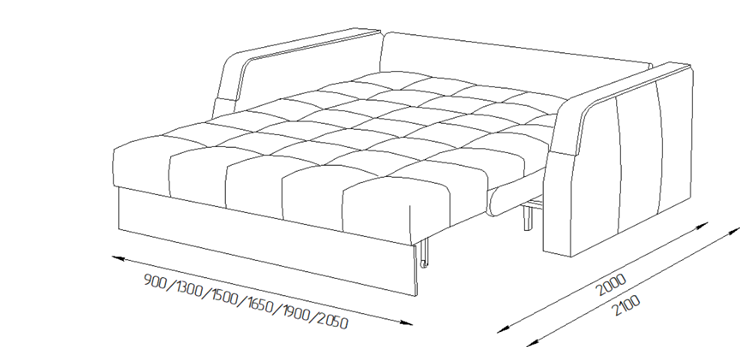 Прямой диван Турин 2 165 (НПБ) в Салехарде - изображение 2