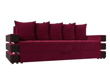 Прямой диван Венеция, Бордовый (микровельвет) Боннель в Салехарде