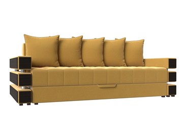 Прямой диван Венеция, Желтый (микровельвет) Боннель в Салехарде