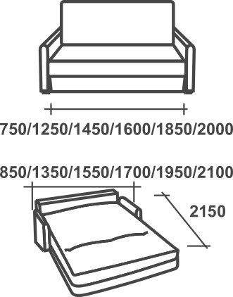 Прямой диван Аккордеон-М, 120, НБП в Салехарде - изображение 1
