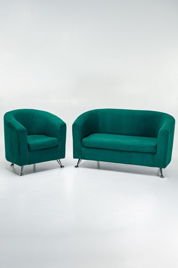 Комплект мебели Брамс  цвет изумрудный диван 2Д + кресло в Салехарде - изображение 4